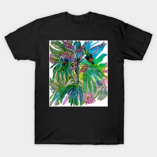 An Australian Rainbow Lorikeets Parrot Party T-Shirt